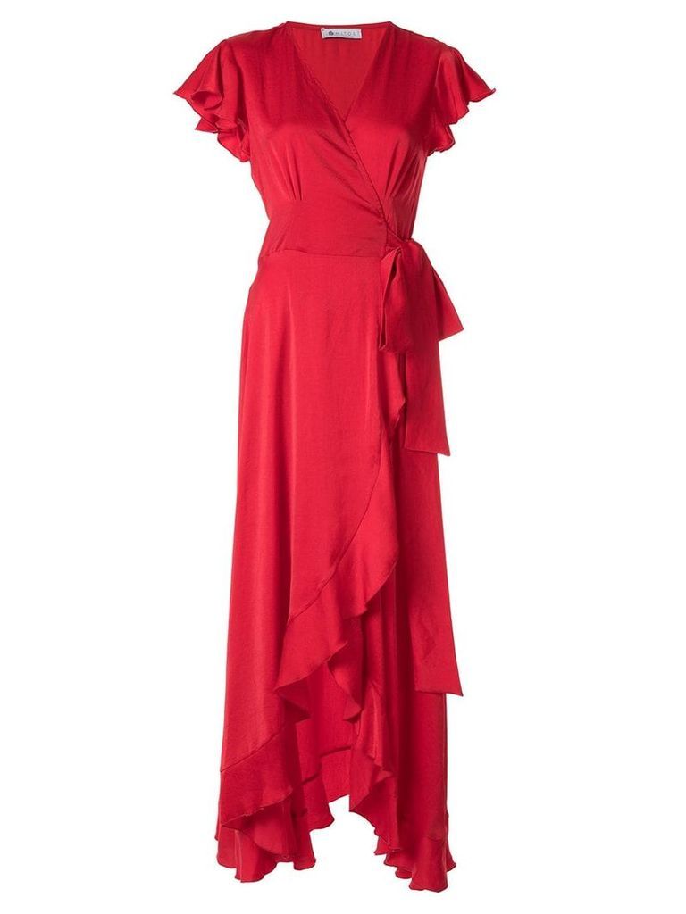 Mitos ruffled wrap dress - Red