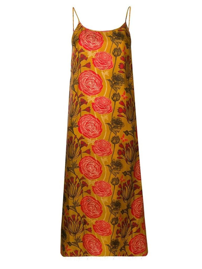 Uma Wang floral print slip dress - Neutrals