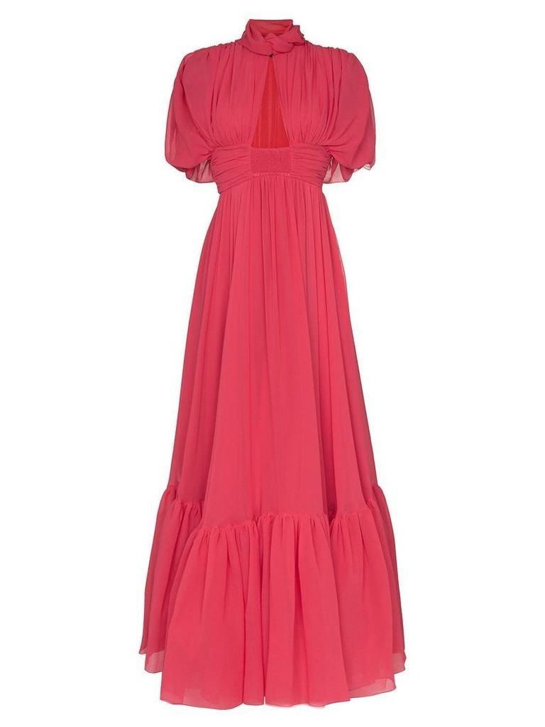 Giambattista Valli keyhole detail twisted neck gown - Pink