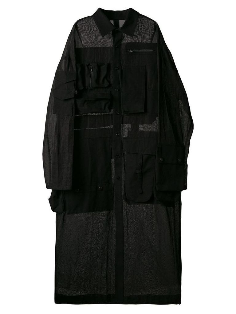 Yohji Yamamoto multi pocket shirt coat - Black