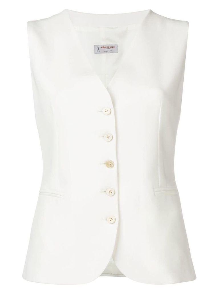 Alberto Biani fitted waistcoat - White