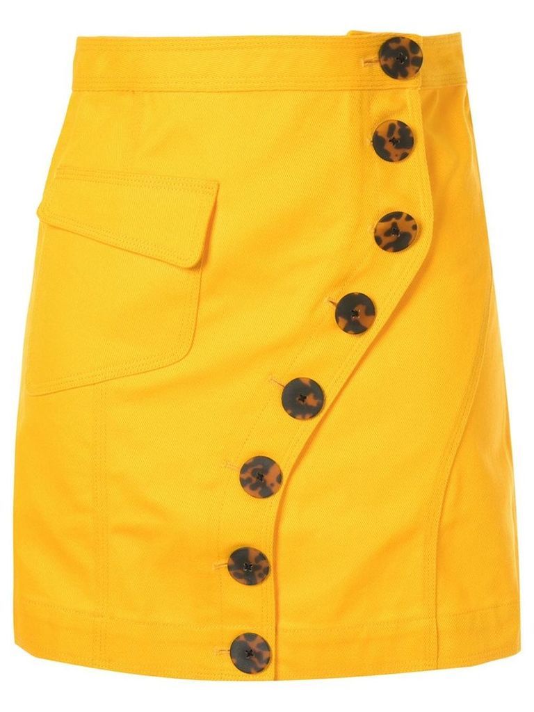 Acler Golding button denim skirt - Yellow