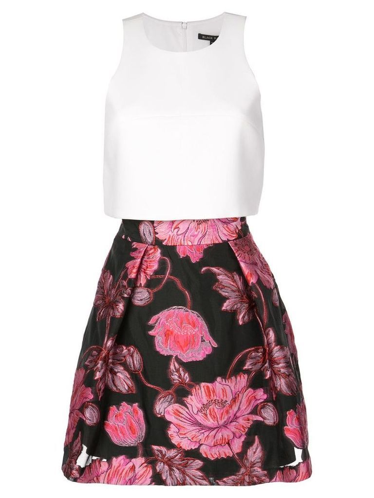 Black Halo floral A-line skirt