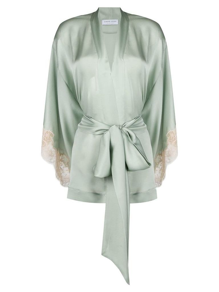 Carine Gilson lace trim kimono - Green