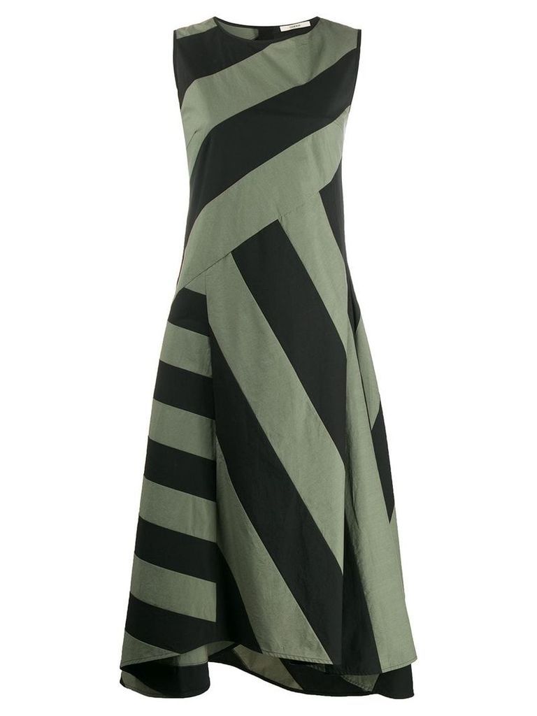Odeeh striped asymmetric dress - Black