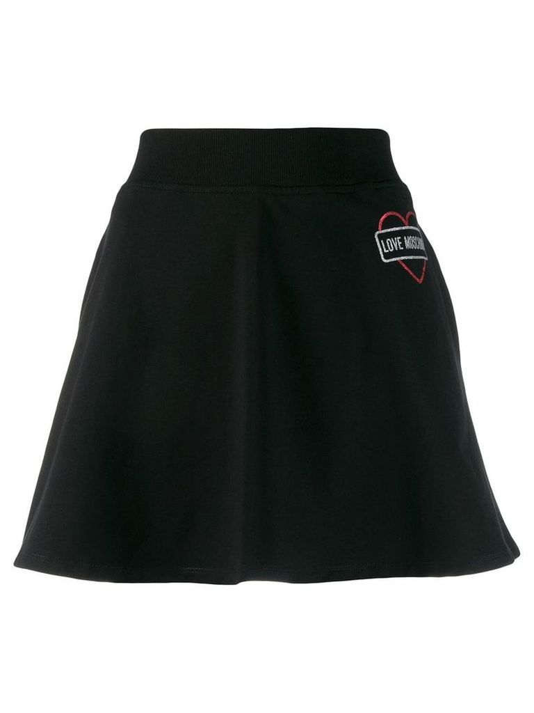 Love Moschino glitter logo skirt - Black