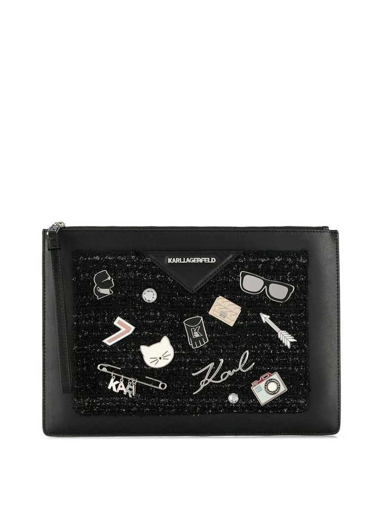 Karl Lagerfeld multi-pin clutch bag - Black