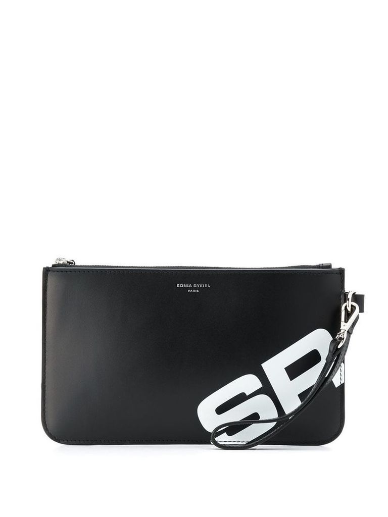 Sonia Rykiel logo clutch bag - Black
