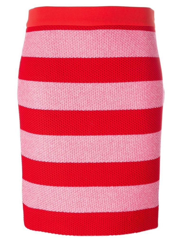 Boutique Moschino striped fitted skirt - Red