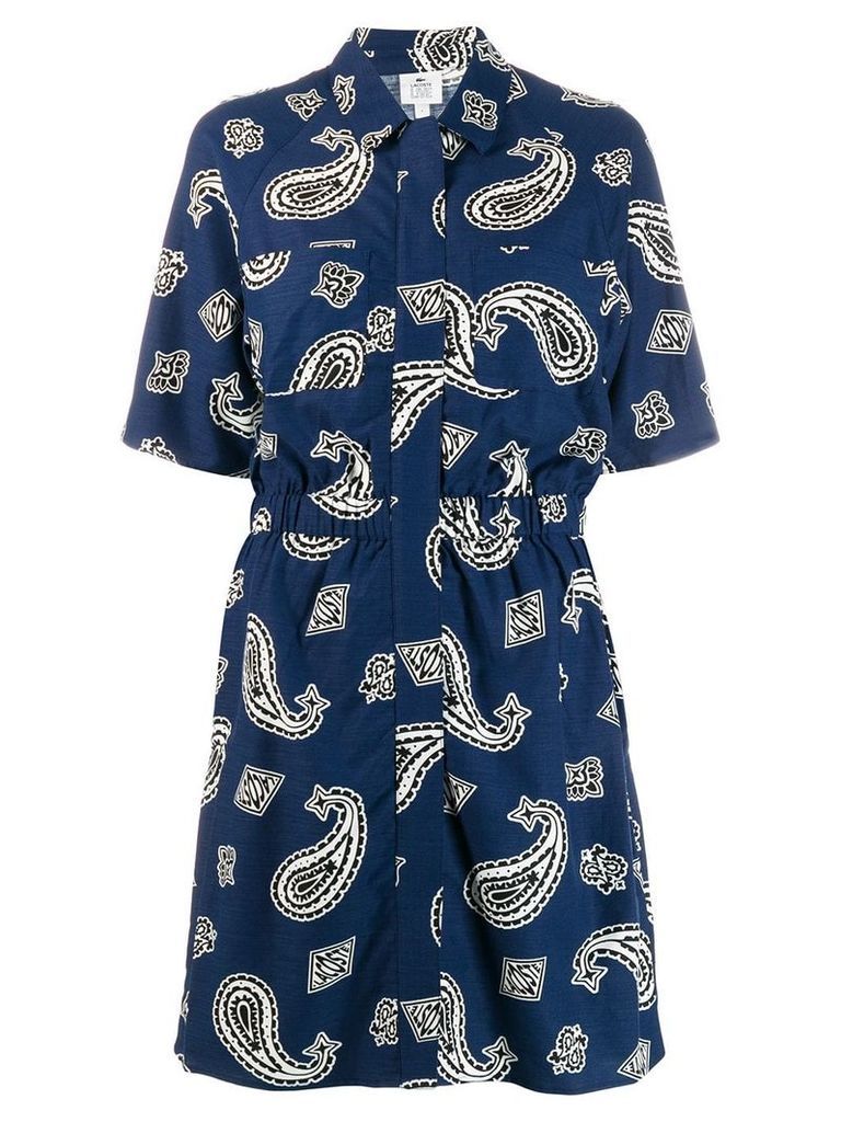 Lacoste Live paisley print shirt dress - Blue