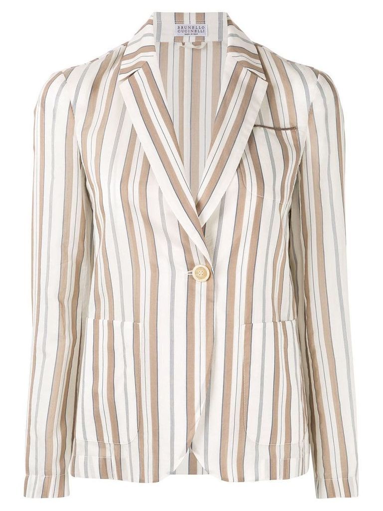 Brunello Cucinelli striped blazer - White
