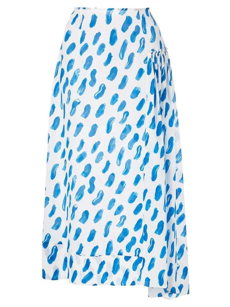 Marni brush stroke print skirt - Blue