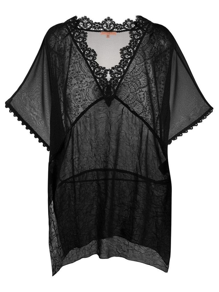 Ermanno Scervino sheer lace detail blouse - Black