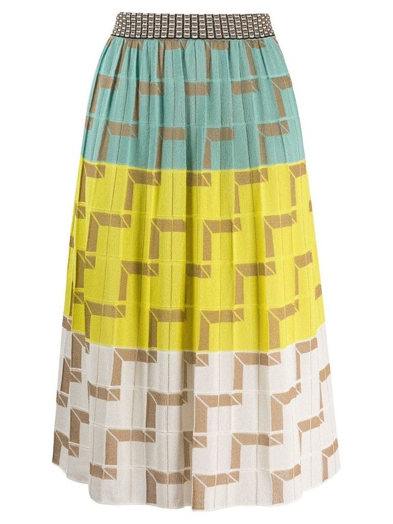 M Missoni patterned pleated skirt - Blue