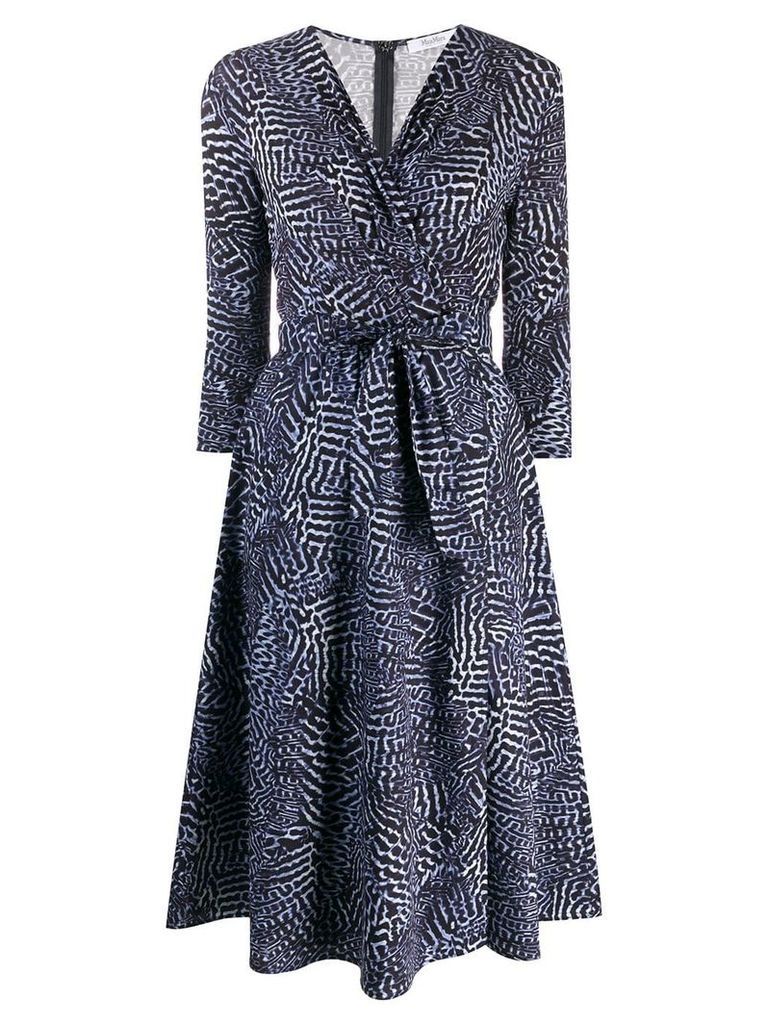 Max Mara geometric pattern wrap dress - Blue