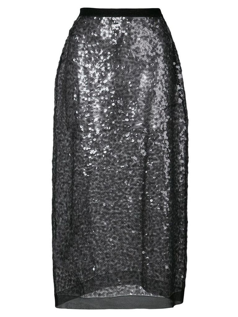 Miu Miu sheer sequin skirt - Black