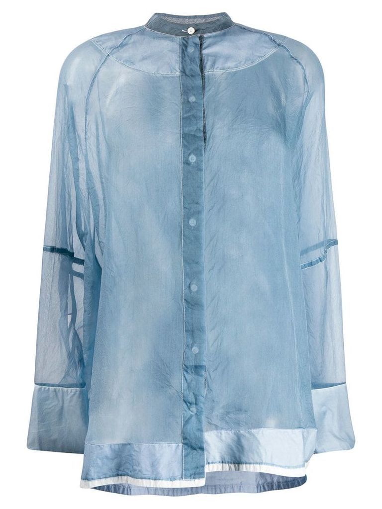 Jil Sander sheer shirt - Blue