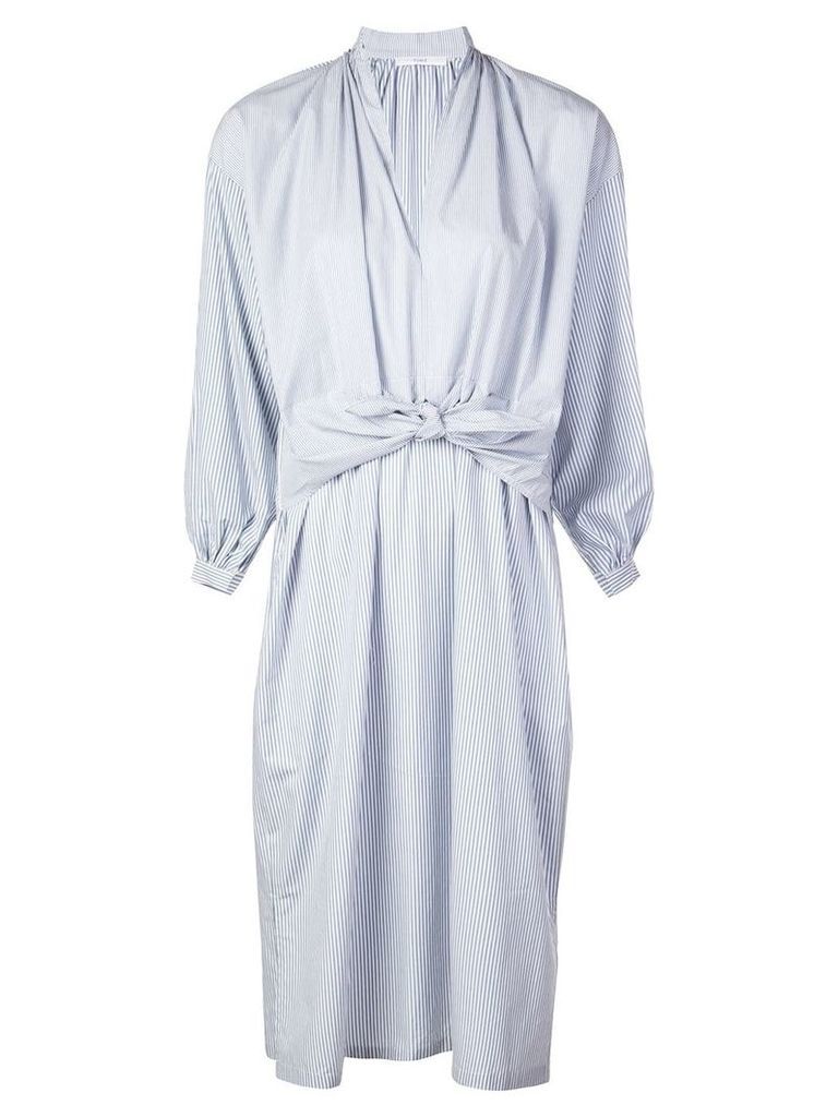 Tome midi shirt dress with sleeves-knot - Blue