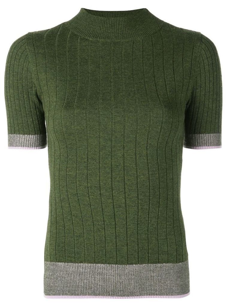 Tome contrast trim knitted top - Green