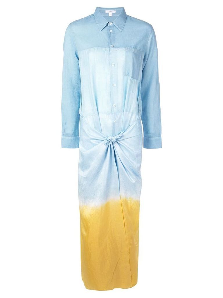 Tome long shirt dress with knot - Blue