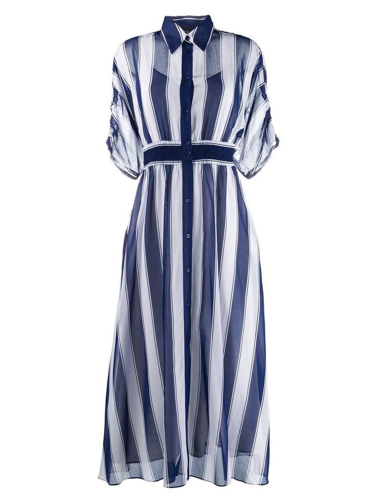 Sport Max Code long striped shirt dress - Blue