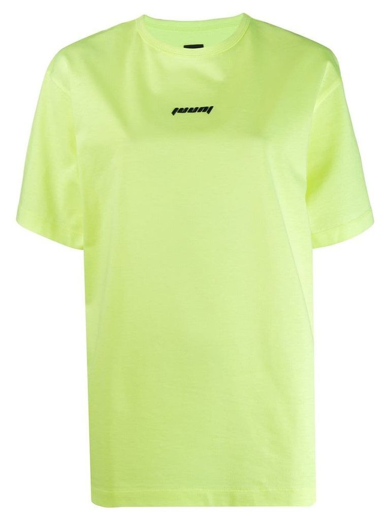 Juun.J contrast logo T-shirt - Yellow