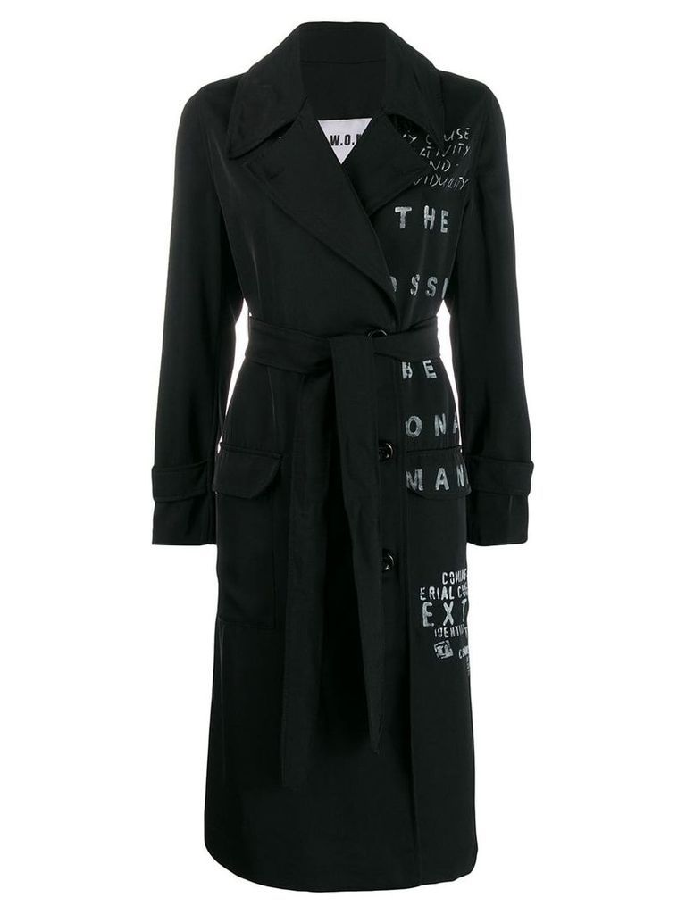 S.W.O.R.D 6.6.44 printed trench coat - Black