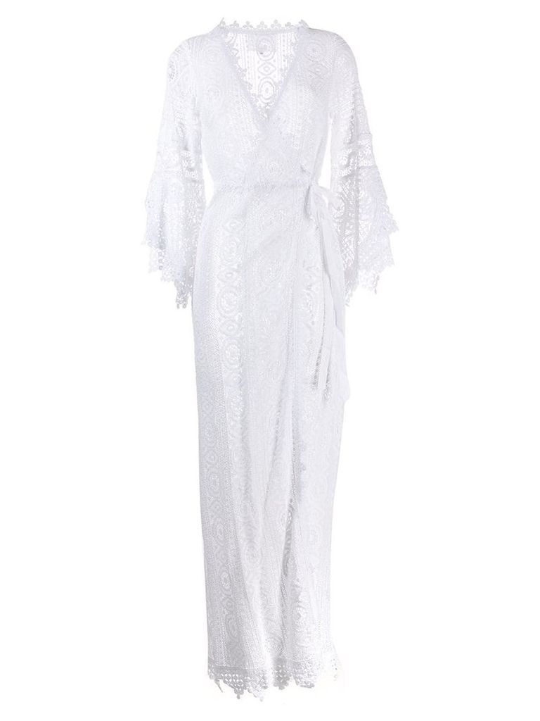 Temptation Positano embroidered wrap maxi dress - White