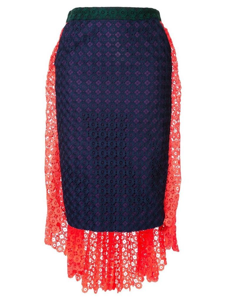 Facetasm lace panelled skirt - Multicolour