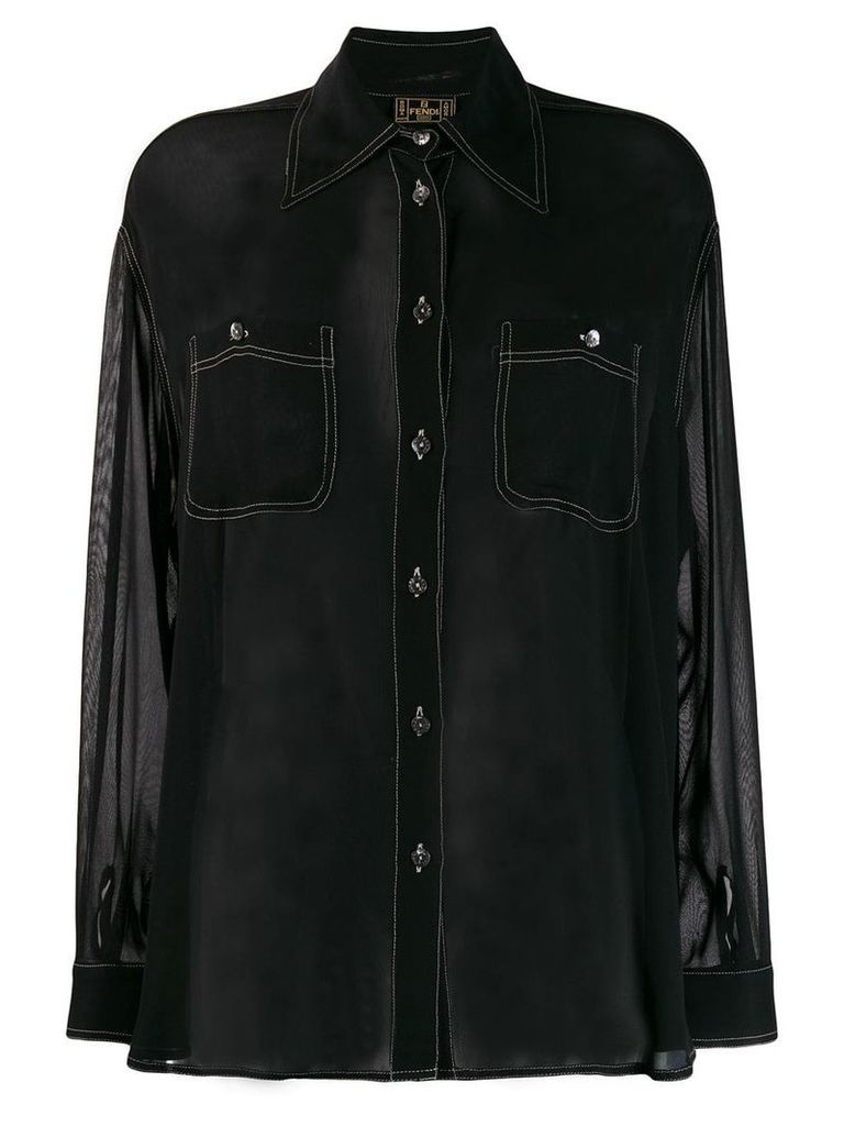 Fendi Vintage 1970's sheer shirt - Black