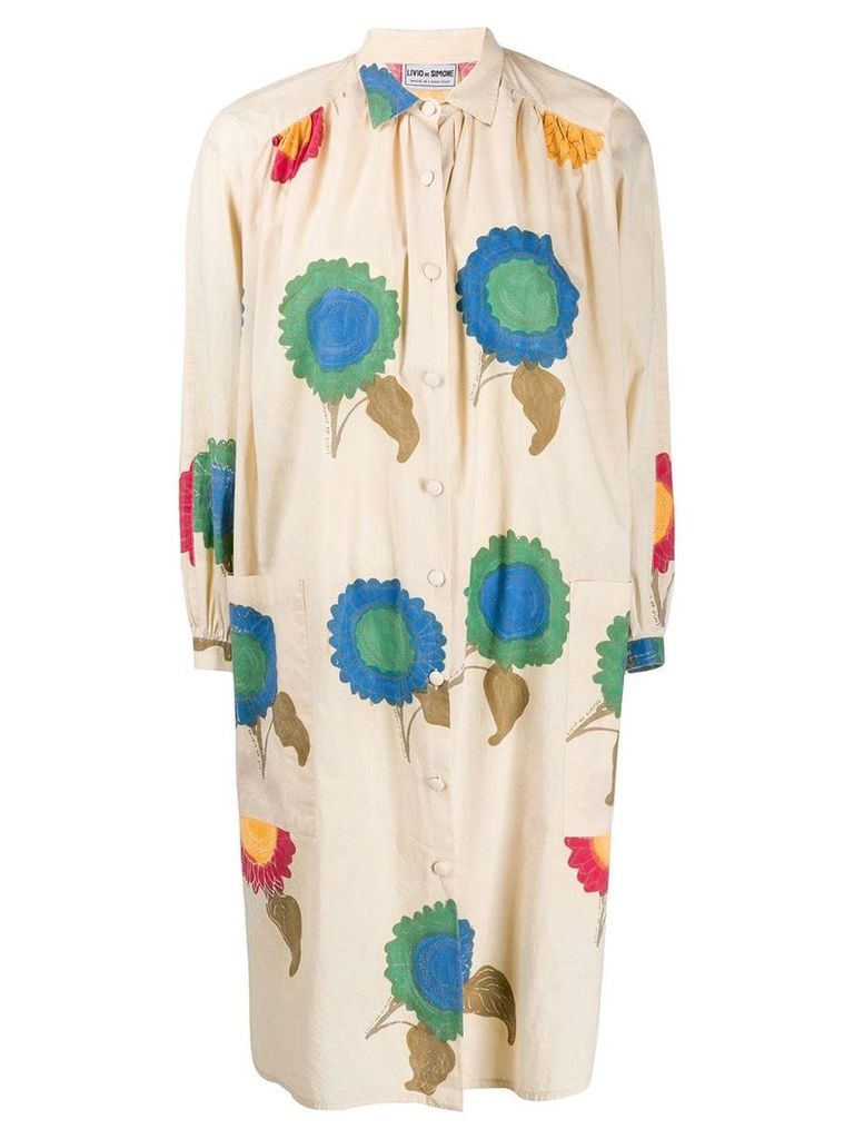 A.N.G.E.L.O. Vintage Cult 1980's floral shirt dress - Neutrals