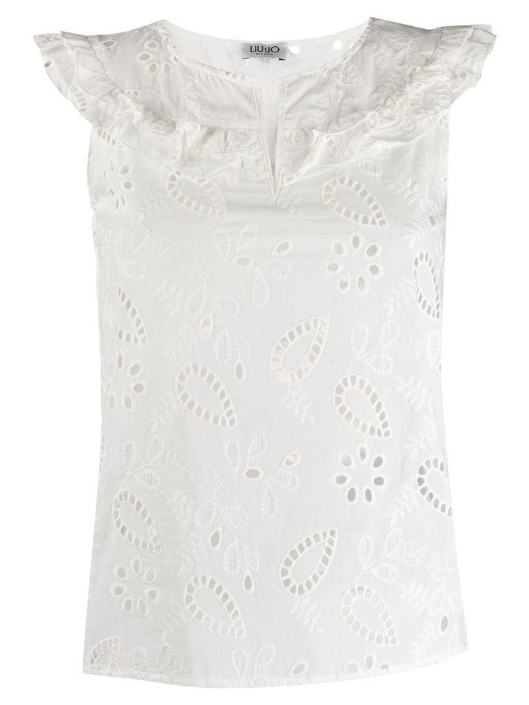 Liu Jo embroidered sleeveless top - White