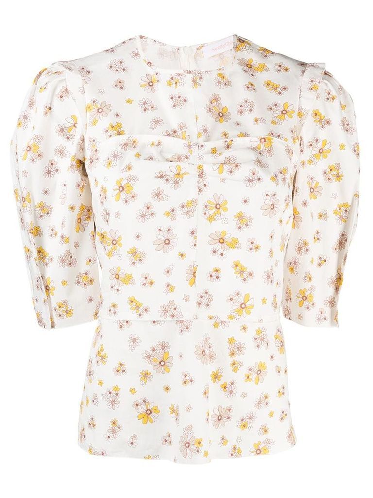See By Chloé panelled floral top - White