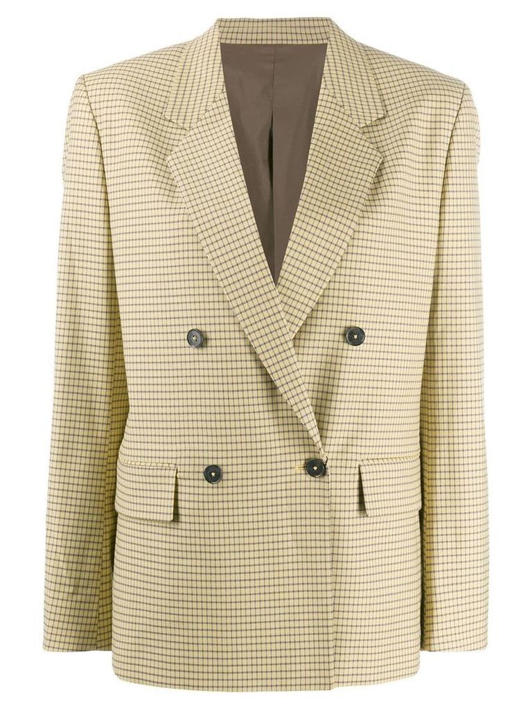 J.Lindeberg checked double-breasted blazer - Yellow