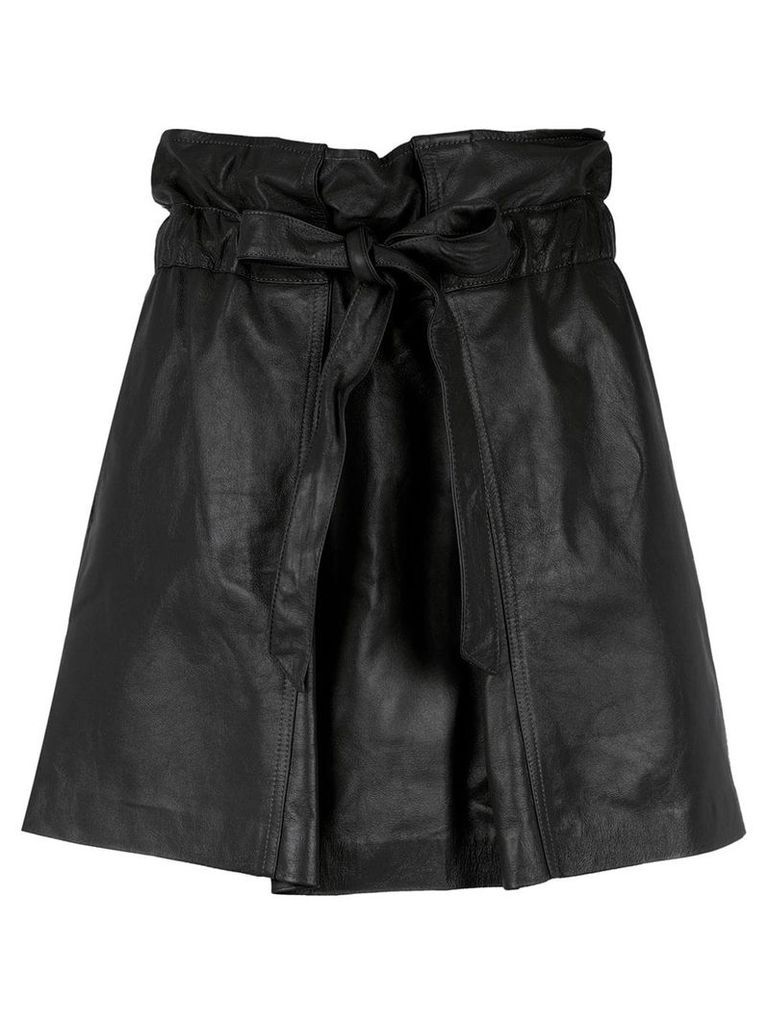 Andrea Bogosian belted leather skirt - Black