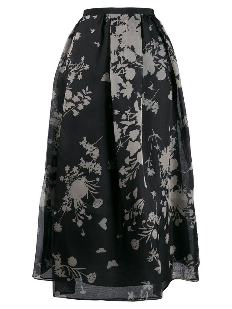 Max Mara Studio floral print skirt - Black