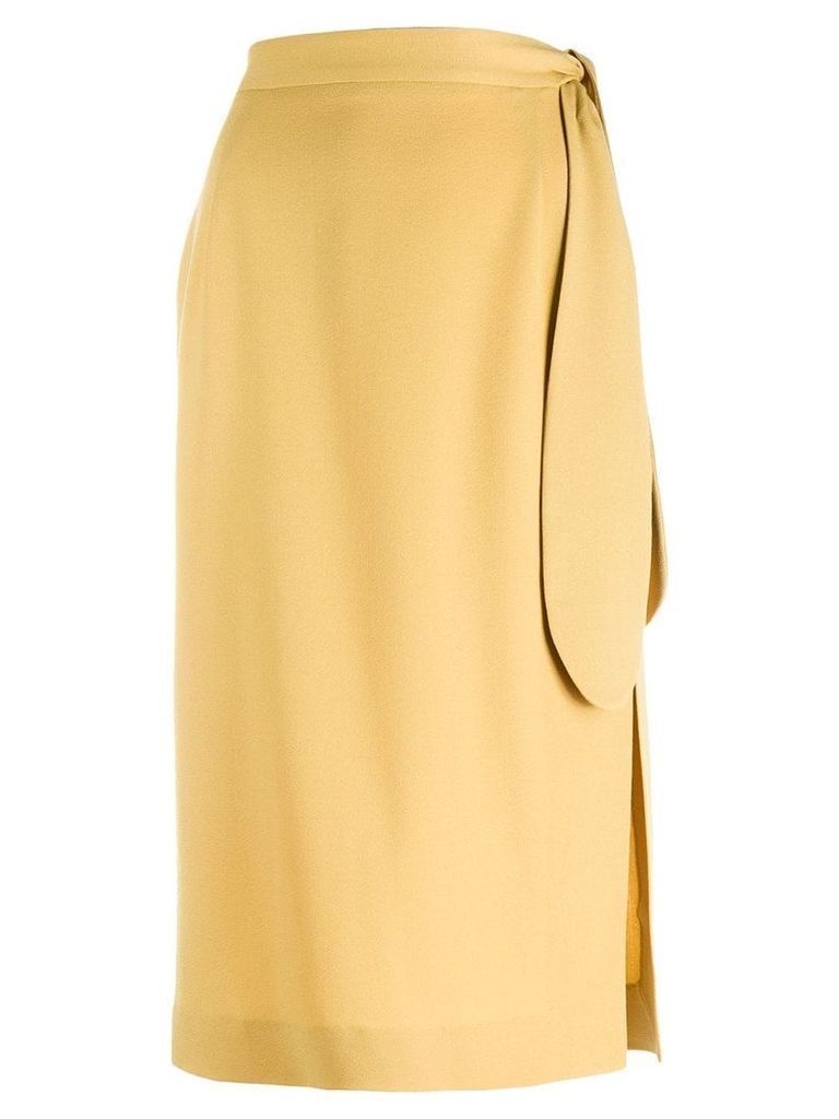 Alexa Chung plain wrap skirt - Yellow