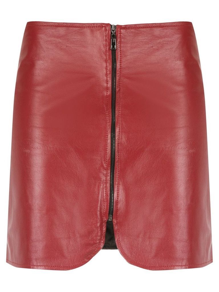 Andrea Bogosian zipped leather skirt - Red