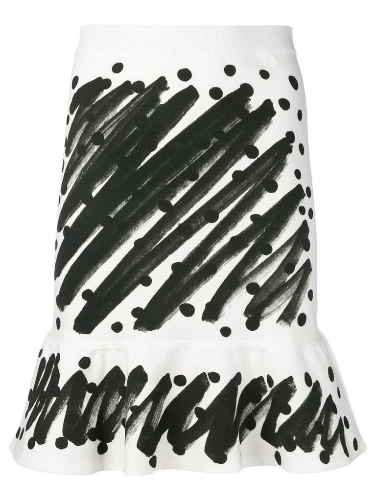 Moschino brushstroke print skirt - White