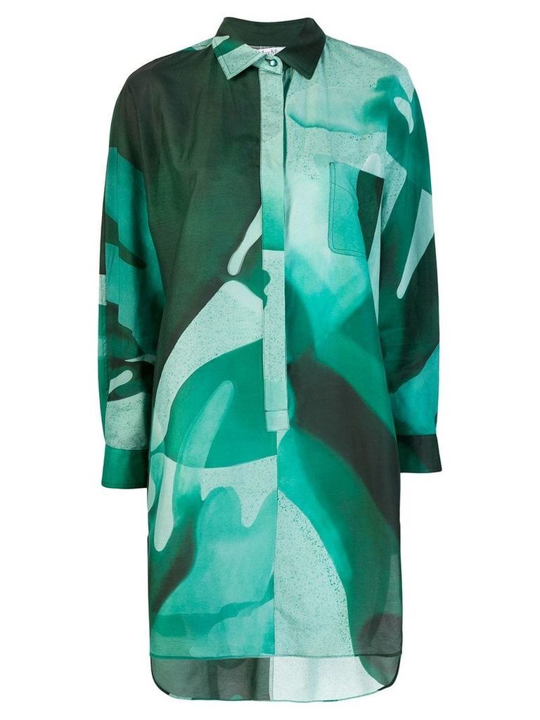 Max Mara graphic print shirt dress - Green