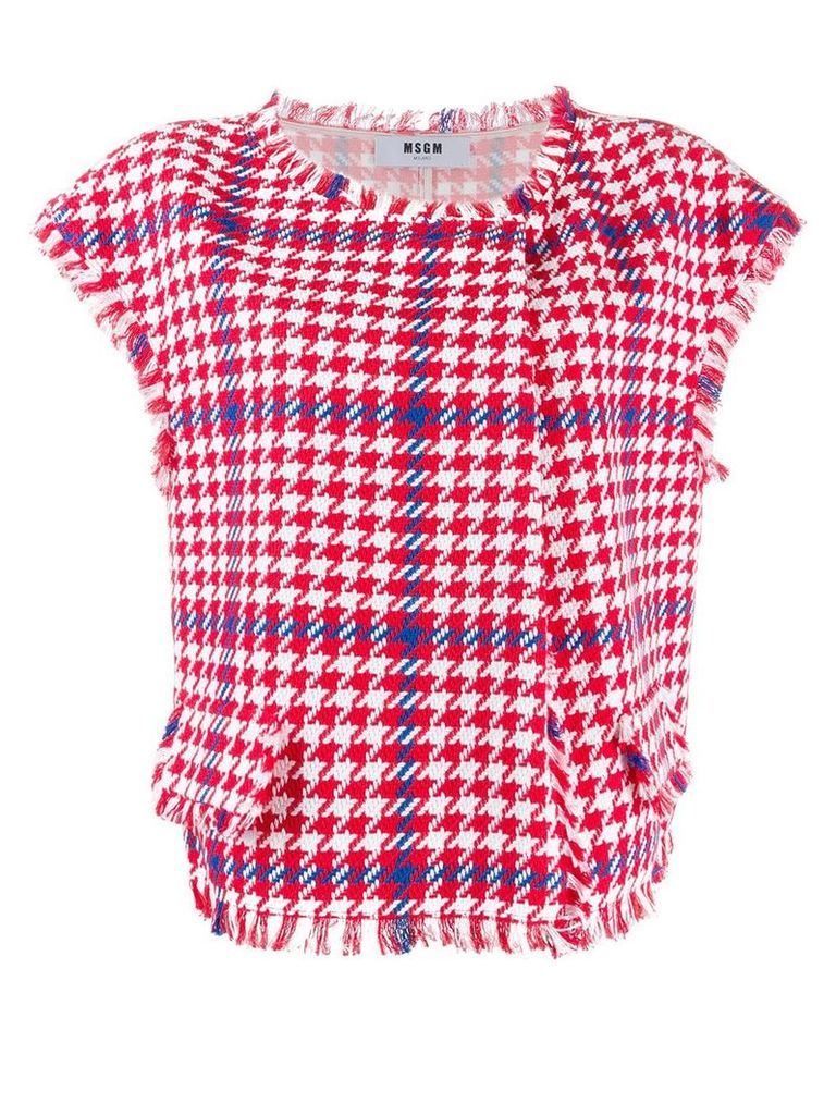 MSGM houndstooth check top - Red