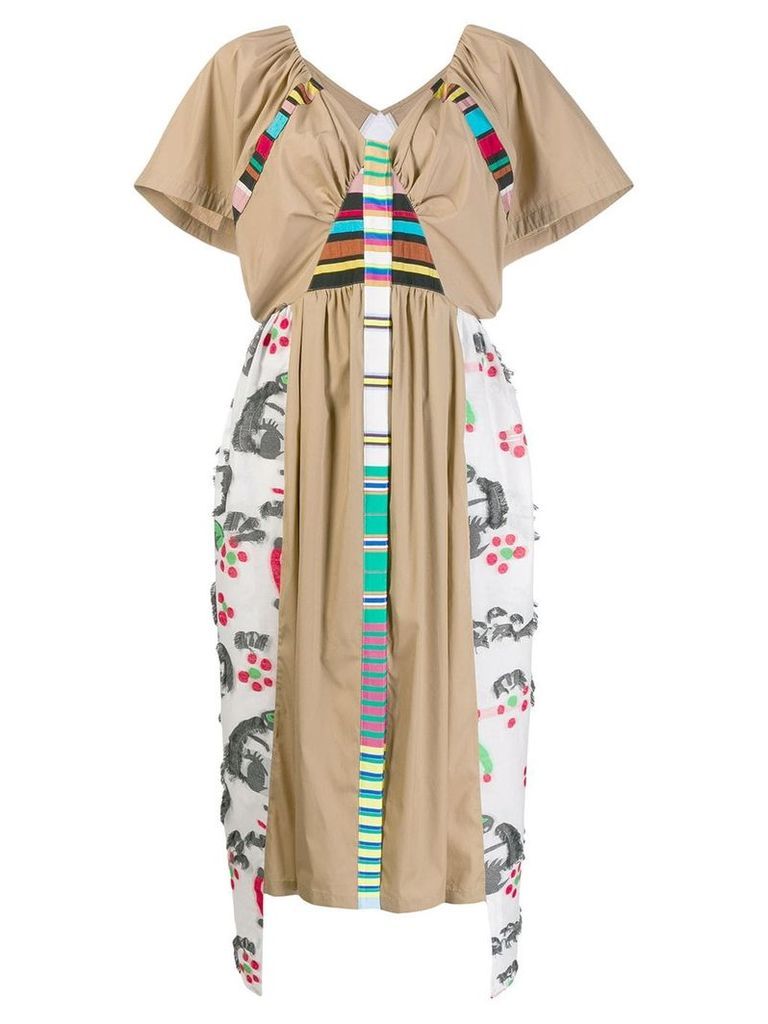 Tsumori Chisato layered print dress - Neutrals