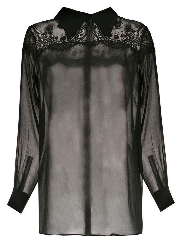 Andrea Bogosian silk sheer shirt - Black
