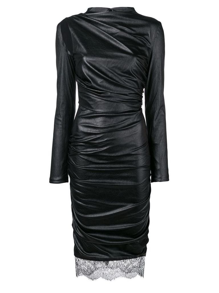 Tom Ford faux-leather fitted dress - Black