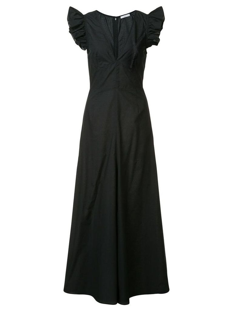 Tome long ruffle sleeve dress - Black