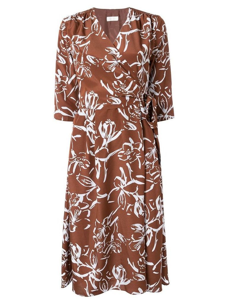 Ballsey floral print wrap dress - Brown