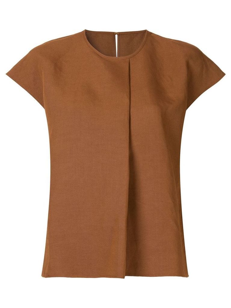 Ballsey front pleat blouse - Brown