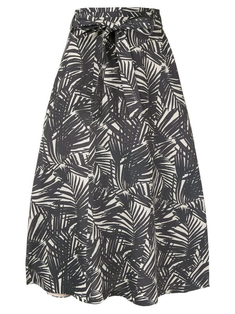 Ballsey leaf print midi skirt - Grey