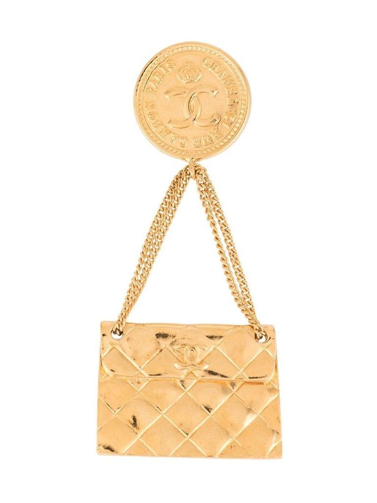 Chanel Vintage matelassÃ© bag brooch - Gold