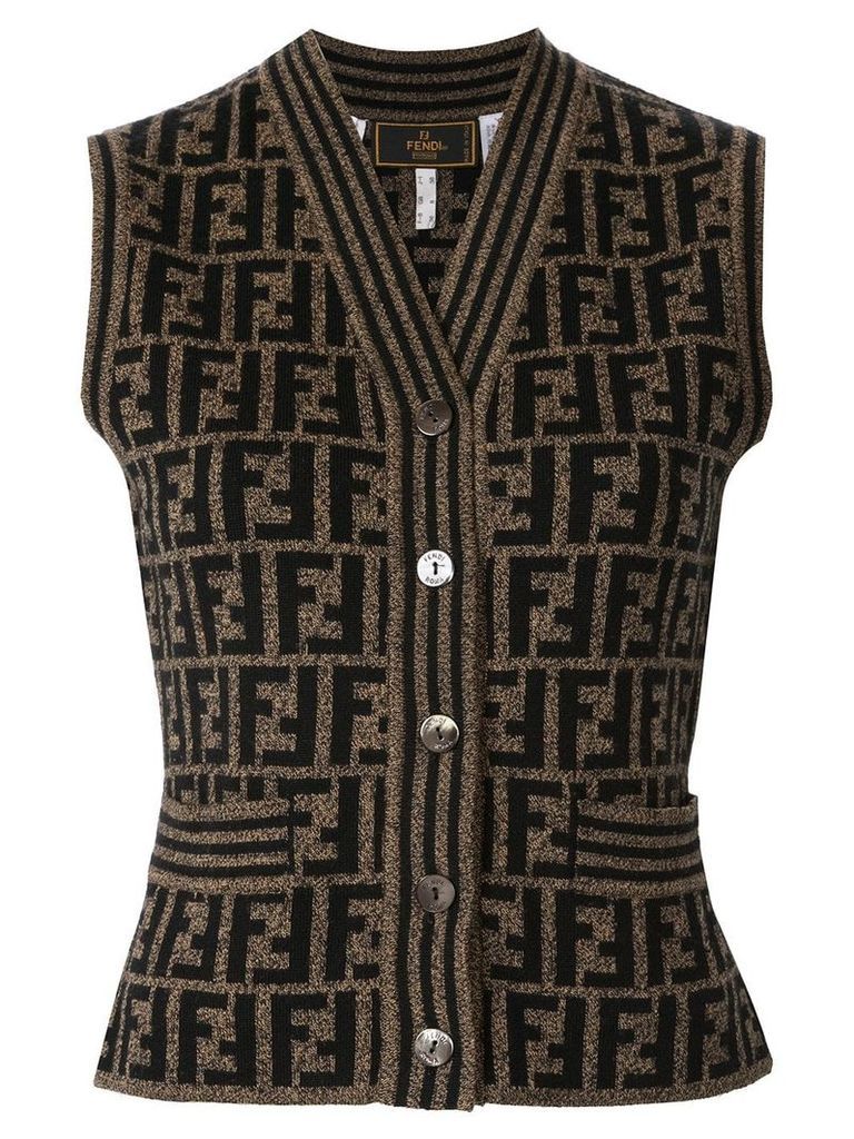 Chanel Vintage FF print knitted vest - Brown